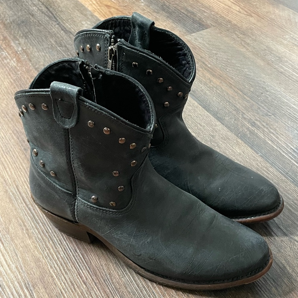 Studded Black Ankle Boots by Vintage Shoe Company Made in USA